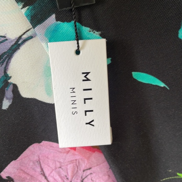 MILLY MINIS FLORAL PRINT COTTON BLEND OTTOMAN SKIRT size 8 - Picture 4 of 7